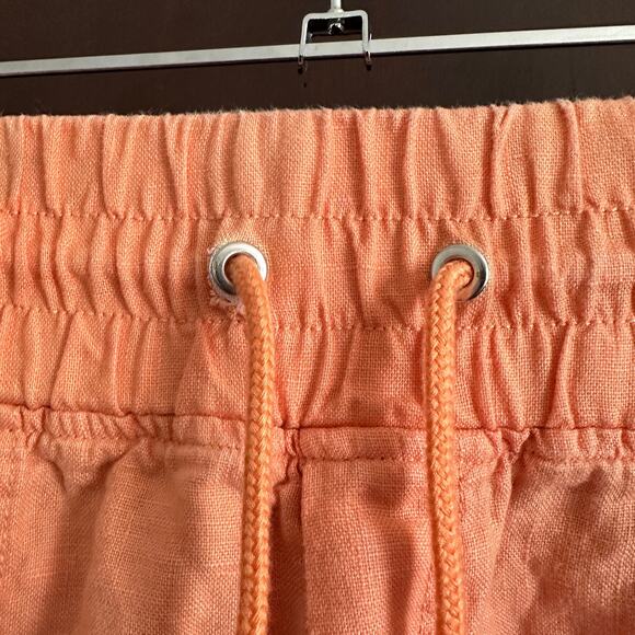 ATHLETA | Cabo Peach Coral Linen Cuff Leg Shorts Pull-on | Size 10 - Picture 4 of 5